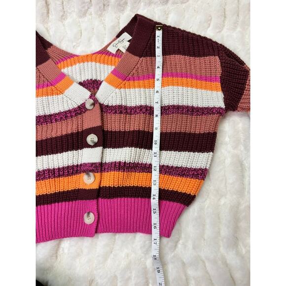 Jessica Simpson Pink Summer, Spring Striped Crop Top Sweater, Women's Small - Picture 4 of 5